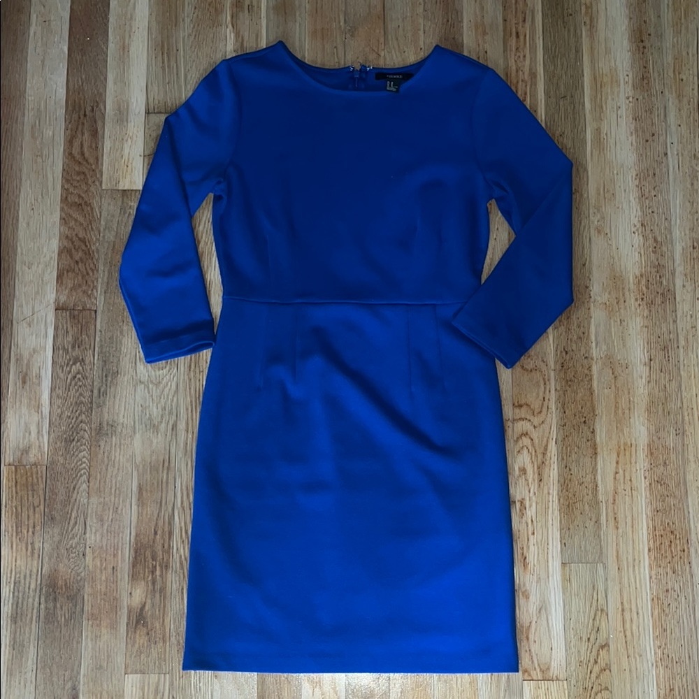 Chic Royal Blue 3/4 Sleeve Dress